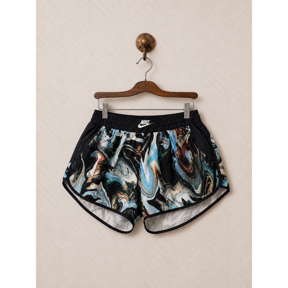Nike Running Shorts Marble Swirl Print Black Blue Size‎ M